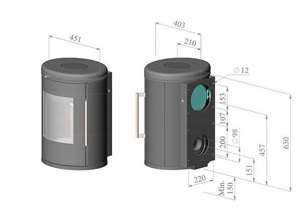 Morsø 6870 Væghængt - Billede 3